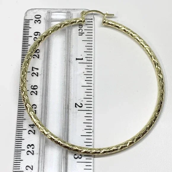 Gold hoops, Gold jewelry, Earrings, Gold Filled, Large hoops, round - Picture 4 of 6